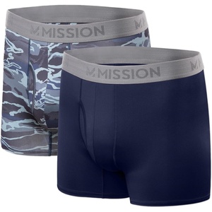 image:imageMISSION 5 Performance Jersey Boxer Briefs 2 Pack  AntiRoll Waistband  Soft MoistureWicking FabricNavyCamo