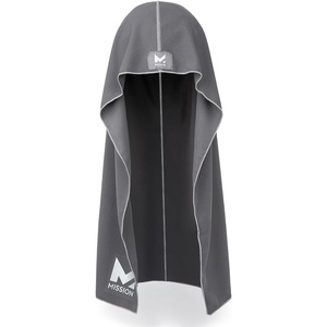 image:imageMISSION Cooling Hoodie Towel Evaporative Cool Technology Cools Instantly When Wet UPF 50 Sun Protection Contours Your Head to Stay in Place Great for Sports Fitness GymCharcoal
