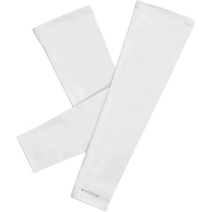 image:imageMISSION Cooling Sun Sleeves  Lightweight Stretch Fabric  Cools Up to 2 Hours  UPF 50 Sun Protection  Machine WashableWhite