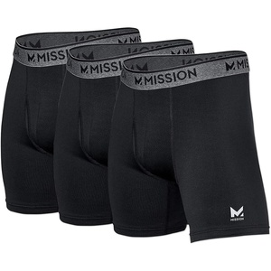 image:imageMISSION Mesh Boxer Briefs 6 Mens Underwear  Performance Heat Release  3 Pack3 PackBlack